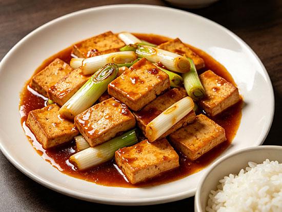 葱烧豆腐：简单一烧，比肉还香